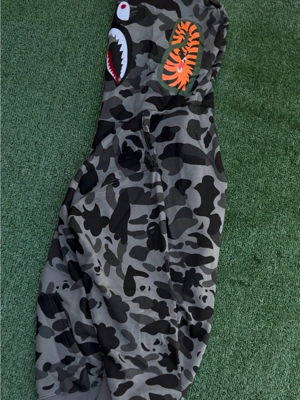 Bape Camo Shark Zip-Up Hoodie - Gray